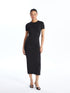 LC Waikiki Crew Neck Straight Short Sleeve Women's Bodycon Dress